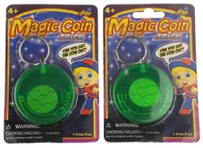 Prize Proz Magic Coin Trick Key Ring Chain Lot 2 Can you get the coin out Gift