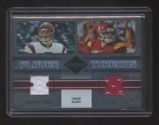 2004 LEAF LIMITED CARSON PALMER DUAL GAME WORN JERSEY PRO & COLLEGE #ED 31/50