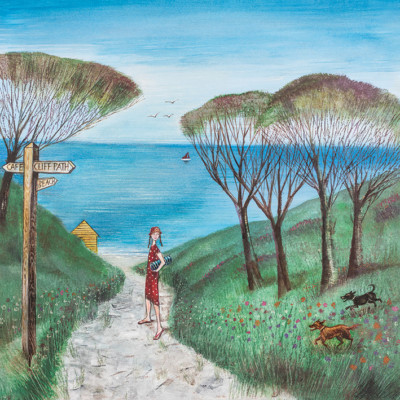 Joe Ramm - Beach Path - 30 x 30 cm Leinwandbild Wandbild WDC91579
