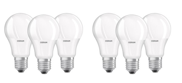 6X Osram Led Base Classic Birne E27 8,5W = 60W Warmweiß Matt Eek:G (Spekt A-G)-image