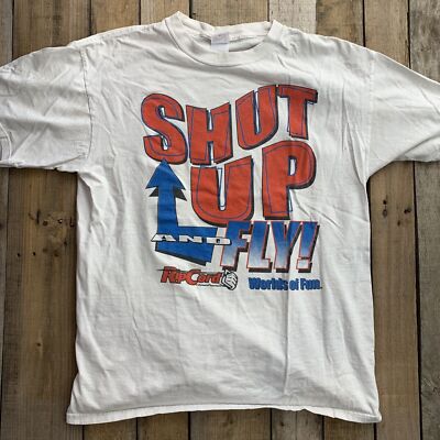 Shut Up and Fly Rip Cord Worlds of Fun Mens T-Shirt Size L
