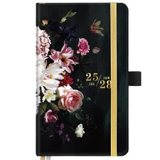 2025-2028 Pocket Calendar/Planner 3-Year Monthly Pocket Notebook with Pen Holder