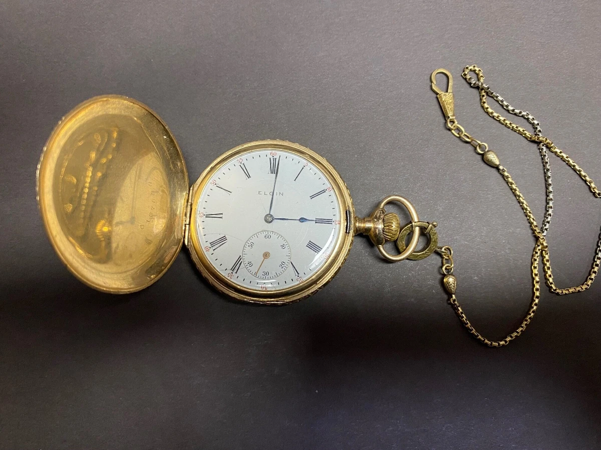 orologio a cipolla da taschino tasca elgin in oro