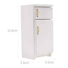 1/12 Scale Refrigerator Wooden Fridge Dollhouse Miniature Household Appliances