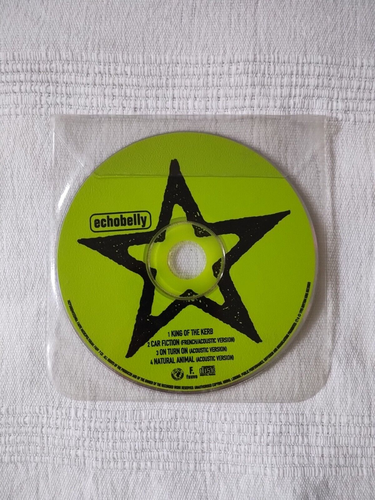 Echobelly - King Of The Kerb. 4 Track CD Single. FAUV 7 CD, CD 01. (1995).