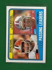1988 Topps Football 1987 Passing Leaders #215 Bernie Kosar Joe Montana