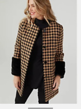 Helene Berman Collarless Faux Fur Cuff Coat Size 10 Bnwt Rrp £121