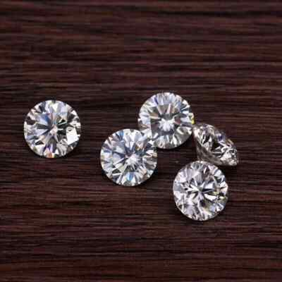 #ad 2 Ct Natural White Diamond Round Cut 5 mm 5 Pcs VVS1 D Grade GDGL Certified O21 $22.50