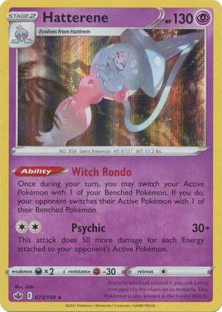 HATTERENE 073/198 CHILLING REIGN POKEMON (HOLO RARE, NM)
