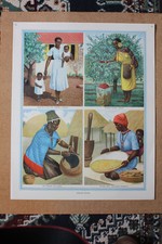 Vintage 1950s UK Macmillan History Geography Print AFRICAN WOMEN