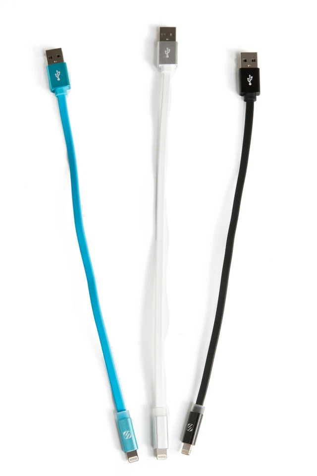 3 упаковки кабеля Scosche Apple Lightning для зарядки и синхронизации 10 дюймов со светодиодным индикатором - Изображение 2 из 4