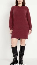 NWT GAP Knit Softest Crewneck Sweater Dress Brown Sz Medium