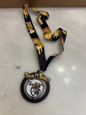 Tour De Donut ''The Sweetest Ride In Ohio'' Medal Award Lanyard Spinning