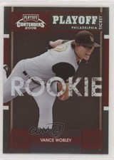 2008 Playoff Contenders Playoff Ticket 23/199 Vance Worley #49 1u6