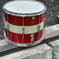 Nice Vintage Ludwig 15X13 Red Silver Sparkle Marching Snare or Tom Marching Band