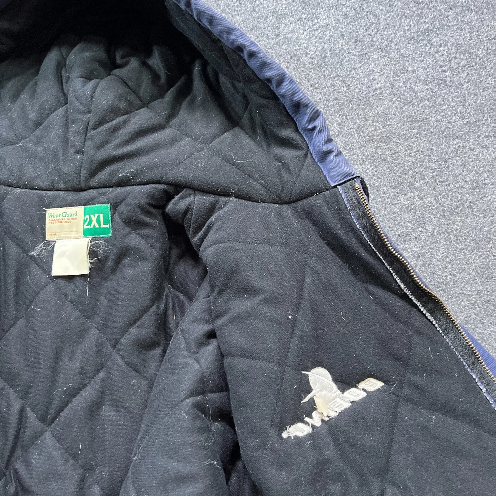 Vintage Boeing Jacket Mens 2XL Blue Duck Canvas Quilt Lined Distressed Y2K - product detail image 16