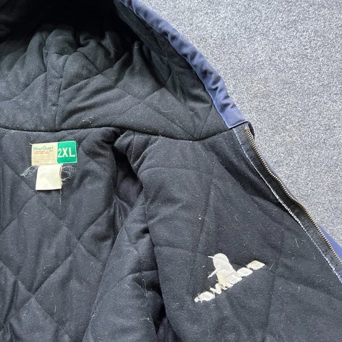 Vintage Boeing Jacket Mens 2XL Blue Duck Canvas Quilt Lined Distressed Y2K image 16