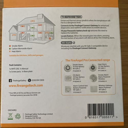 FireAngel Pro Connected Smart Küchen-Netzwärmelder - Weiß (FP1740W2-R) - Bild 3 von 6