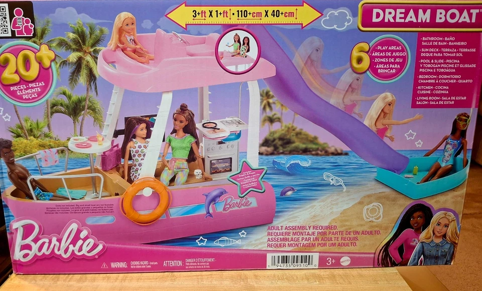 Игровой набор кукла и игрушка лодка Barbie с домашним животным щенком, спасательным жилетом и аксессуарами для напитков, - Изображение 2 из 4