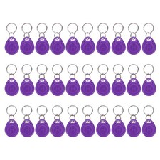 125kHz T5577 RFID Key Fob Tag, (Purple) (30pcs), Writable Smart Key Fobs Tags