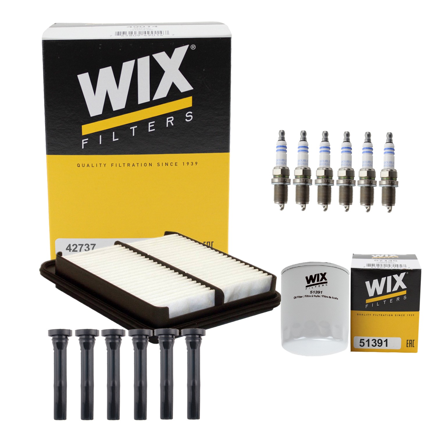 Wix Tune Up Kit Bosch 6 Spark Plugs  NGK Boots Kit for Suzuki Xl-7 2.7L V6