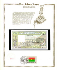 West African Burkina Faso 500 Francs 1984 P 306Ch UNC w/FDI UN FLAG Serie M.12