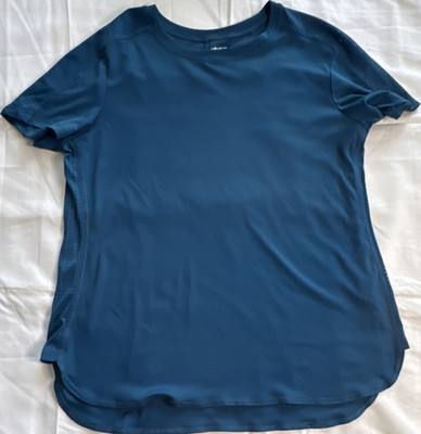 Layer8 Qwick-Dry Women's Blue Mesh Short Sleeve Crew Neck T-Shirt XL #90