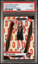 CAITLIN CLARK 2024 Prizm WNBA Silver Rookie Logo Variation #145 PSA 9 MINT RC