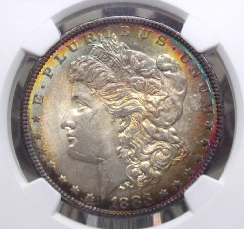 1883 "P" Morgan SILVER Dollar $1 NGC MS62 #004 Uncirculated *TONING* ECC&C, Inc.