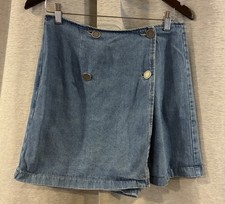 Vintage 90s Denim Mini Skort California Influence Festival