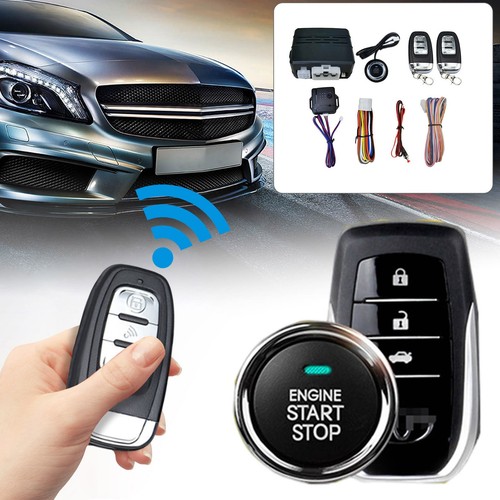 Car Keyless Entry System Engine Start Ignition Security Alarm W/ 2 ...