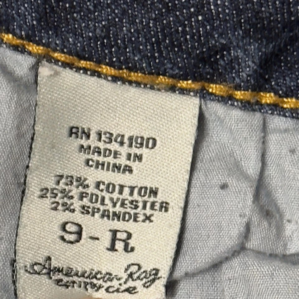 Pantalones de mezclilla ajustados American Rag para mujer 9R lavado oscuro elásticos tiro medio Foto 4 de 4