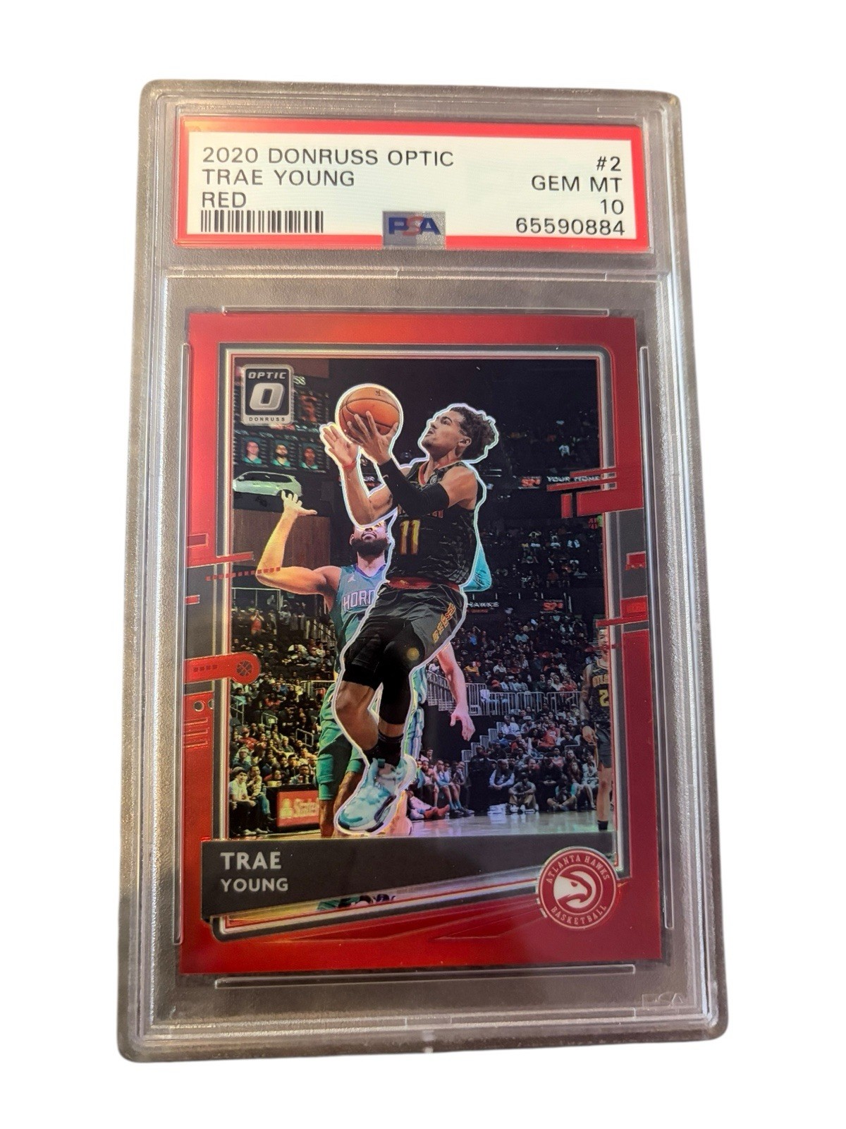 2020-21 Donruss Optic #2 Trae Young /99 (Red) (PSA 10)