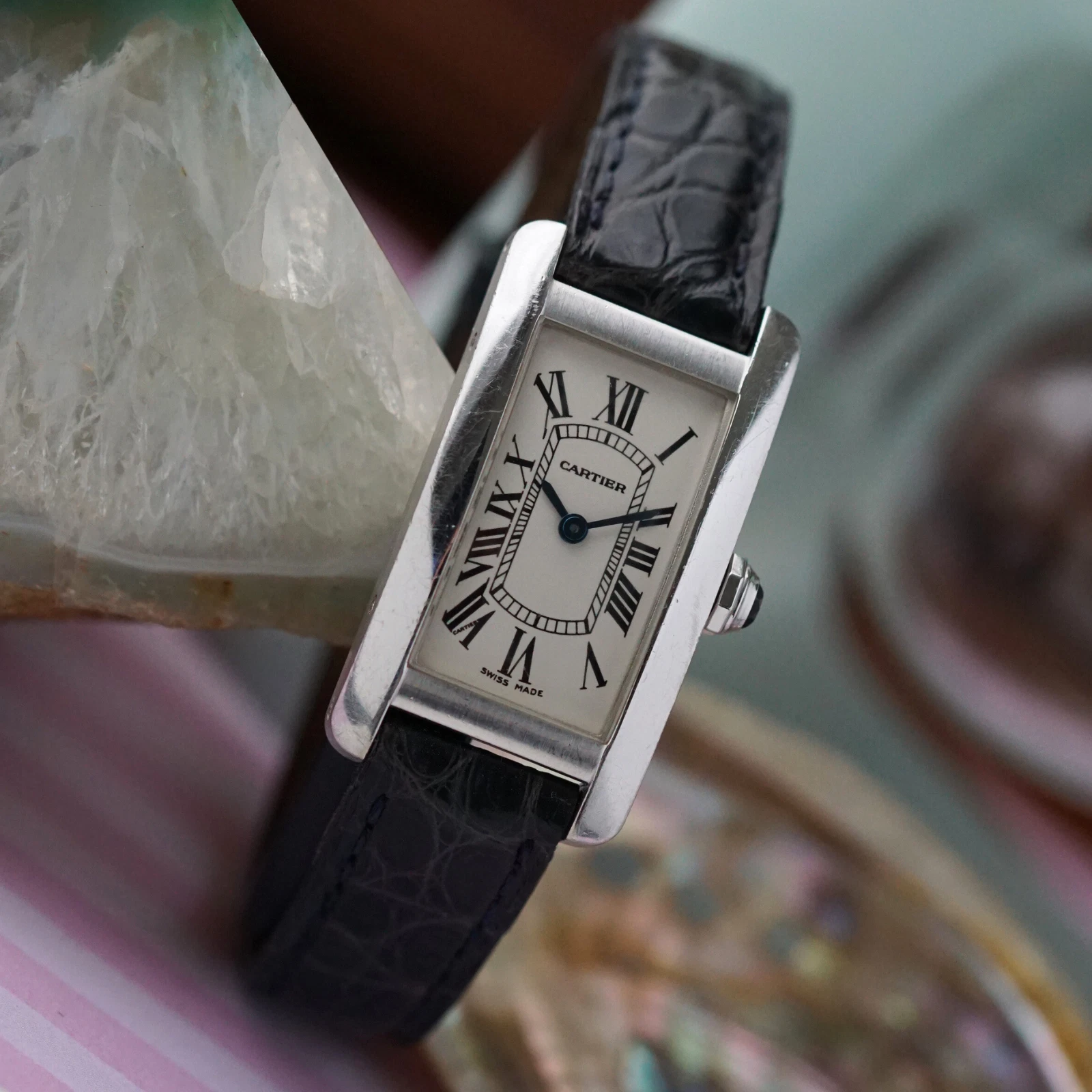 Cartier — Cartier Tank Americaine 1713 Women's 18k White Gold Quartz 2000s