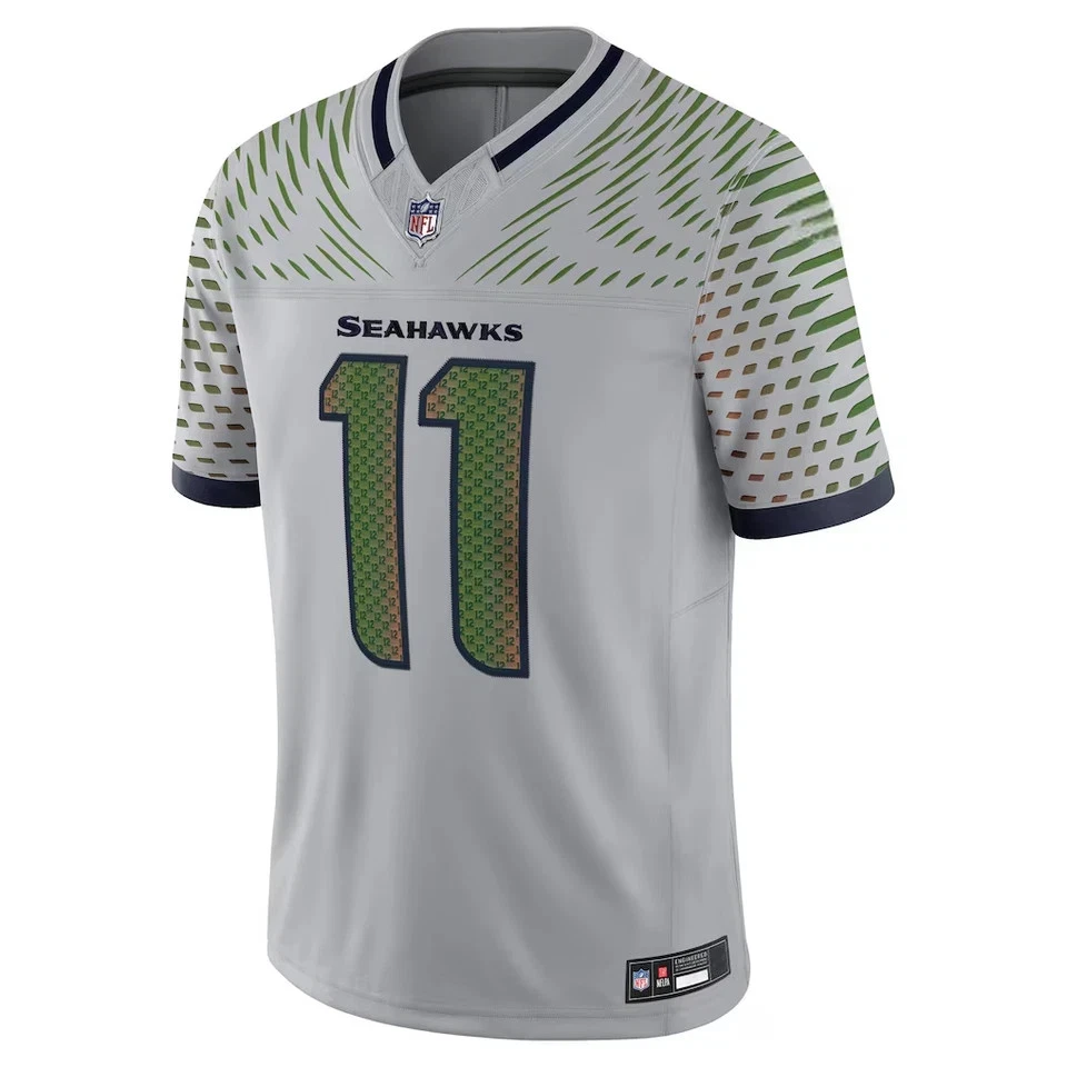 Jaxon Smith-Njigba #11 Seahawks Wolf Gray 2025 Rivalries Jersey