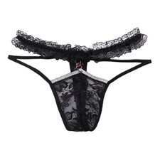 Mens Lingerie Lace Sissy Panties Femboy For Cross Dressers One Size Black