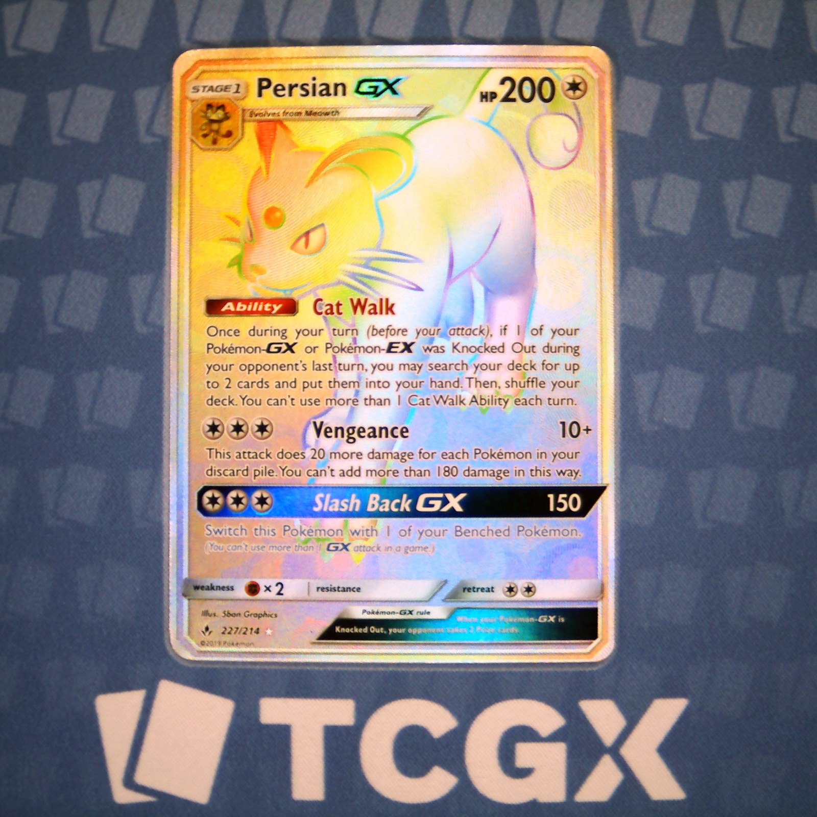 Pokemon - Persian GX (Secret) - 227/214 - SM Unbroken Bonds - Holo - Secret R NM