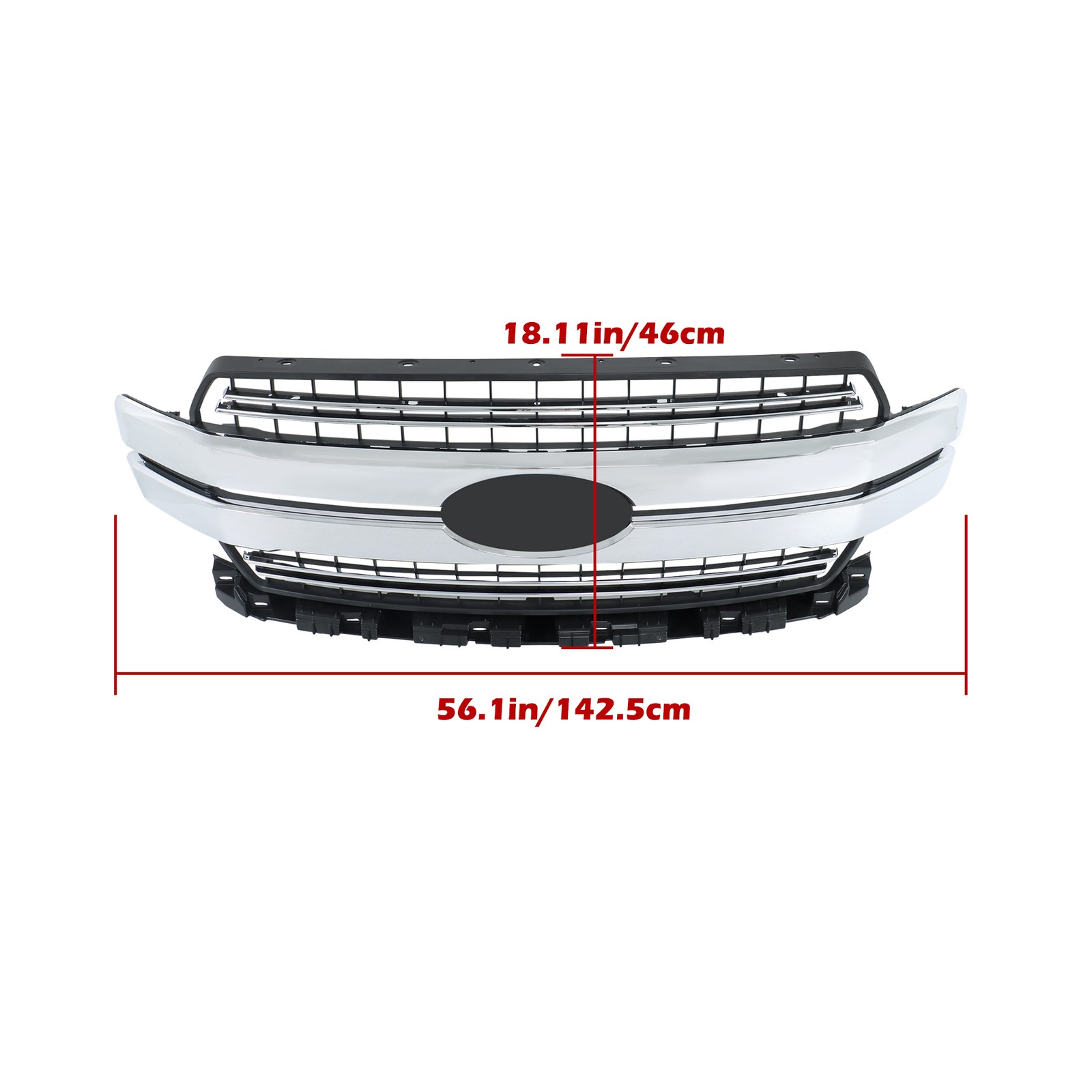 Chrome Front Bumper Grille Grill For Ford F-150 F150 2018-20 Lariat Style