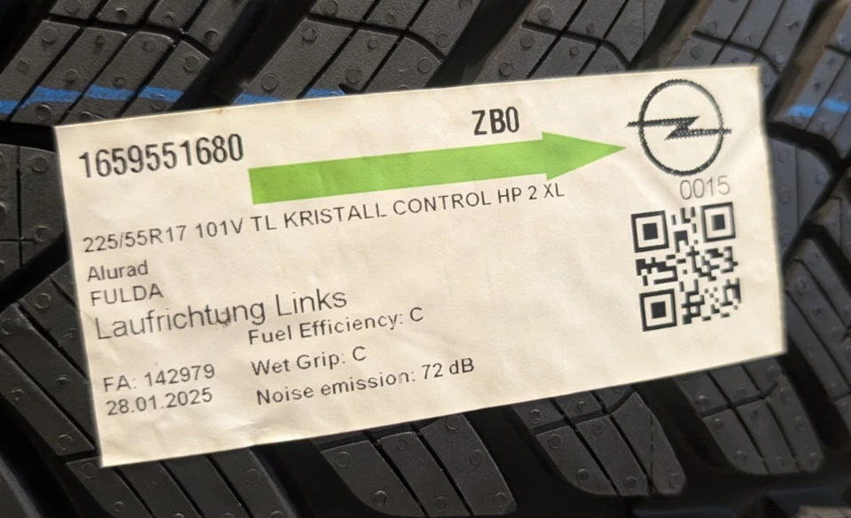 Winterkomplettrad-Satz Opel (e Zafira life 225-55R17 101V Fulda Winterräder 71 - Bild 3 von 4