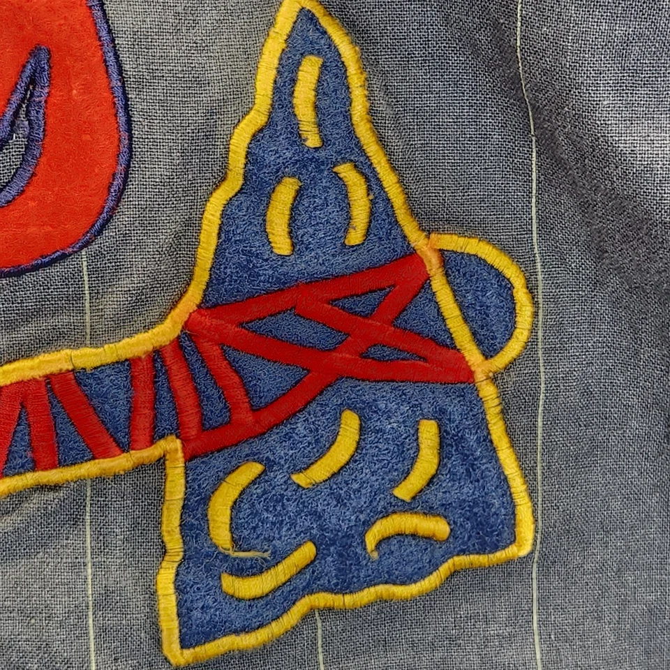 Vintage Atlanta Braves Jersey Mens XXL Cooperstown Blue Red Pin Stripes Baseball - Image 4 of 4