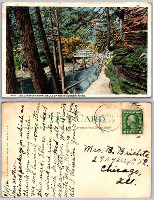 #ad Cold Water Canon Dells Wisconsin River Postcard $3.99
