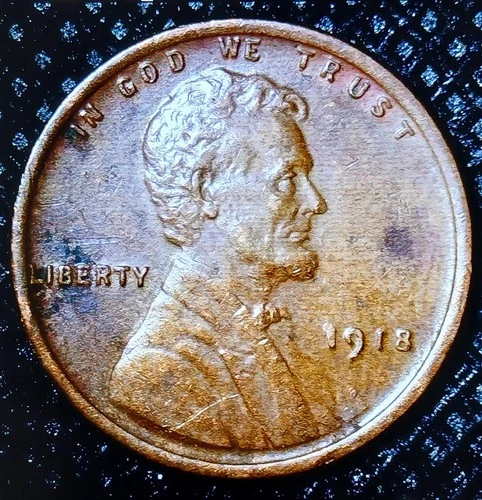 1918 Lincoln Wheat Cent With AU Details