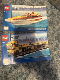 LEGO City 4643 Power Boat Transporter 100% Complete W/ Figures  Instructions