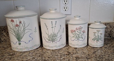 Woodbine Meadows Compliments   Vintage Botanical Canister Set - 4 Pieces