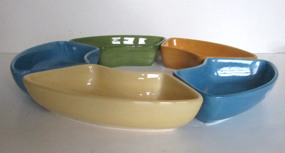 POTTERY BARN Colorful Serve Sausalito 5 Dip / Sauce Trays Assorted Colors - Image 4 of 4