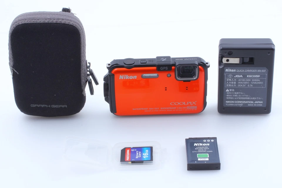 [Exc+5] Nikon COOLPIX AW100 16.0MP Waterproof Digital Camera Orange From JAPAN - Image 2 of 4