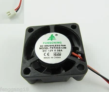 1pc Brushless DC Cooling Fan DC 12V 25mm x 25mm x 10mm 2510 2 Pin Wire