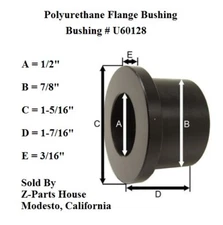 7/8" O.D. x 1/2" I.D.  Polyurethane Flange Type Bushing by PROTHANE (U60128)