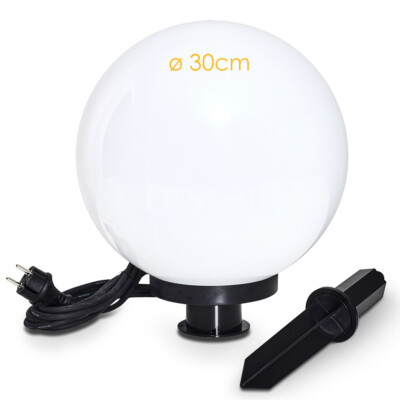 Kugelleuchte 3er Set Weiß Außen Wege Lampe Hof Garten Veranda Terrasse Erdspieß