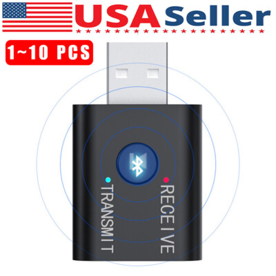 2in1 3.5mm Bluetooth 5.0 Transmitter Receiver Car Wireless Audio Adapter USB Aux